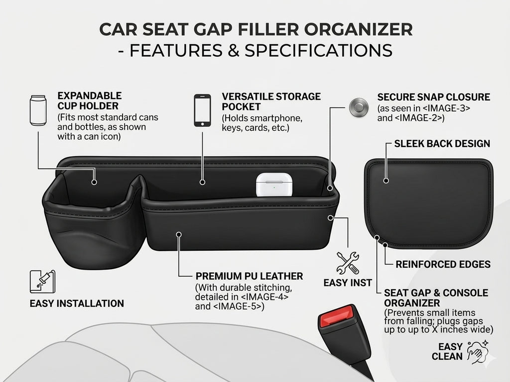 Car Seat Gap Organizer – Smart Storage Solution