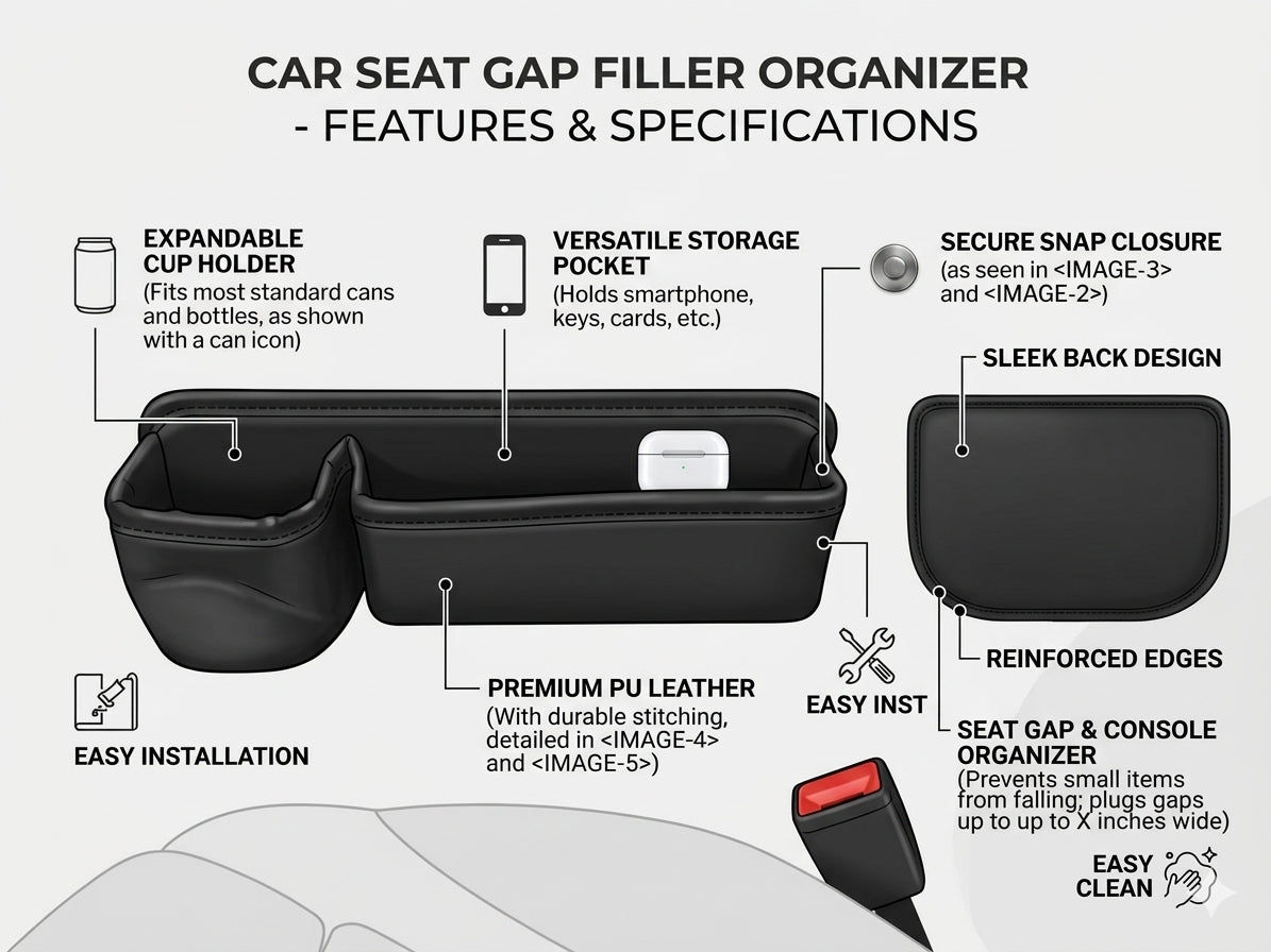 Car Seat Gap Organizer – Smart Storage Solution